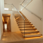 cantilever staircase with under lighting