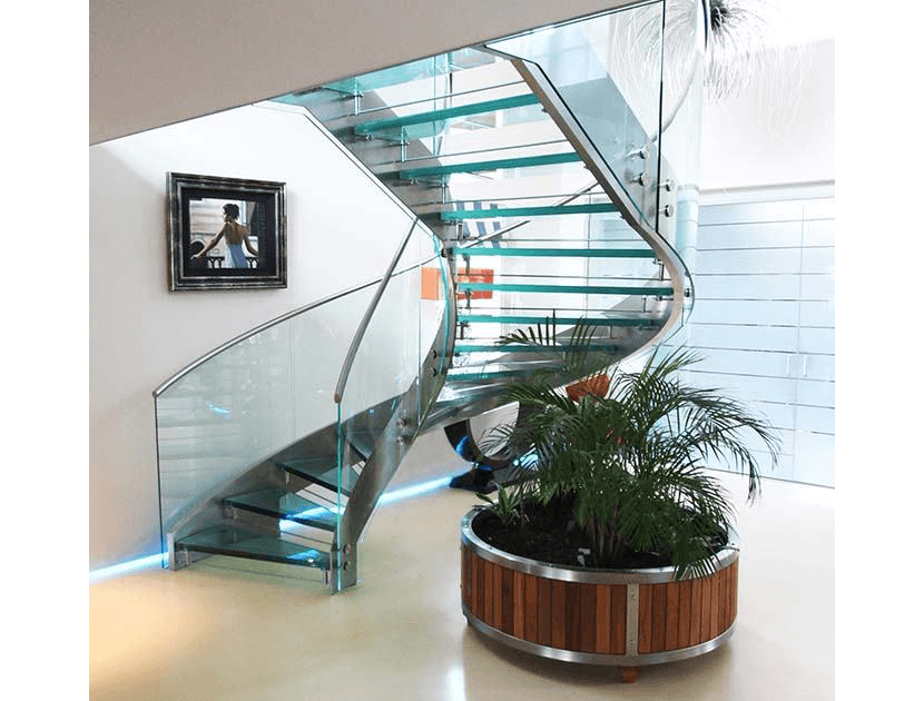 Glass Helical Staircase