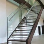 straight staircase with glass balustrade