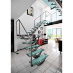 glass straight staircase