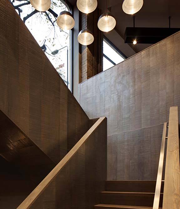 Cassina london timber clad metal staircase