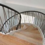 Leather handrail with stainless steel balustrade