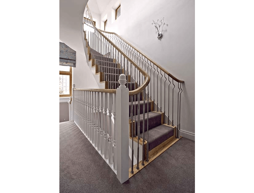 stainless steel balustrade with timber handrail