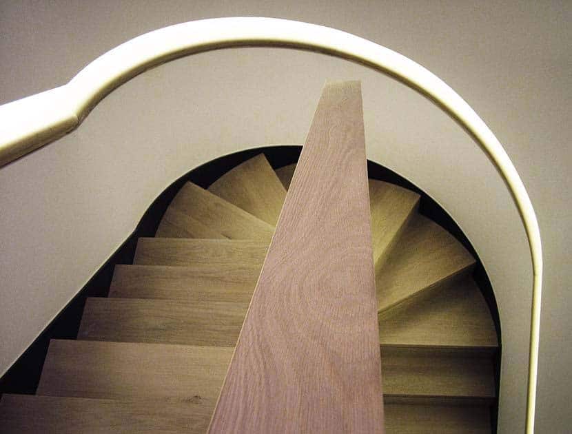 Timber handrail close up