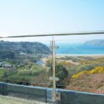 Terrace balustrade with view looking out to sea