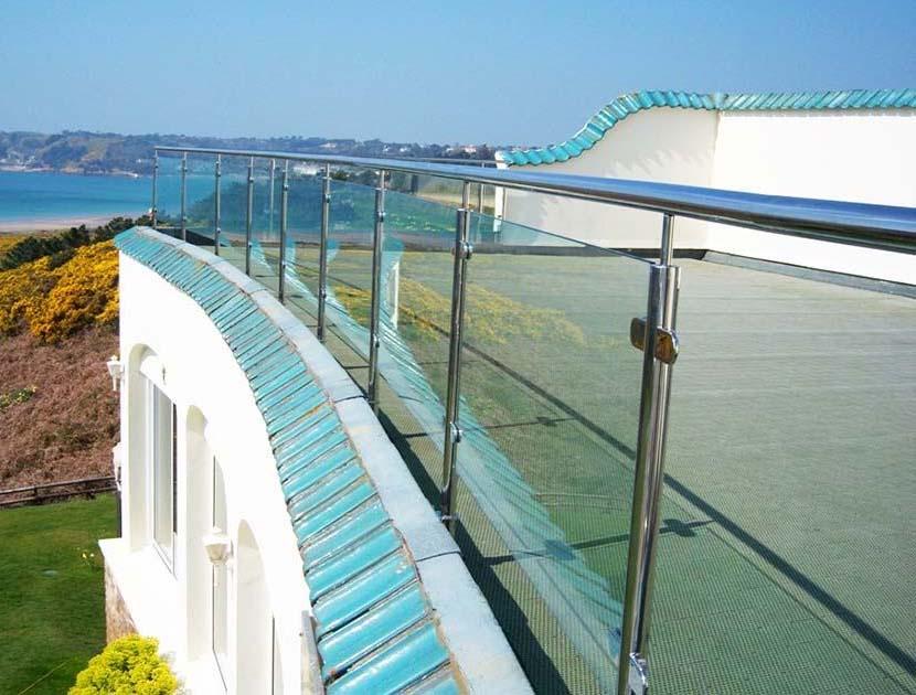 Terrace balustrade next to seaside